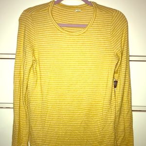 yellow & white striped long sleeve top